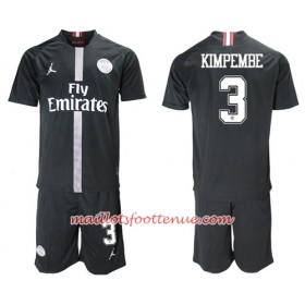 Maillot/Tenue Paris Saint Germain Kimpembe 3 Jodan Noir Enfant Troisieme 2018/2019